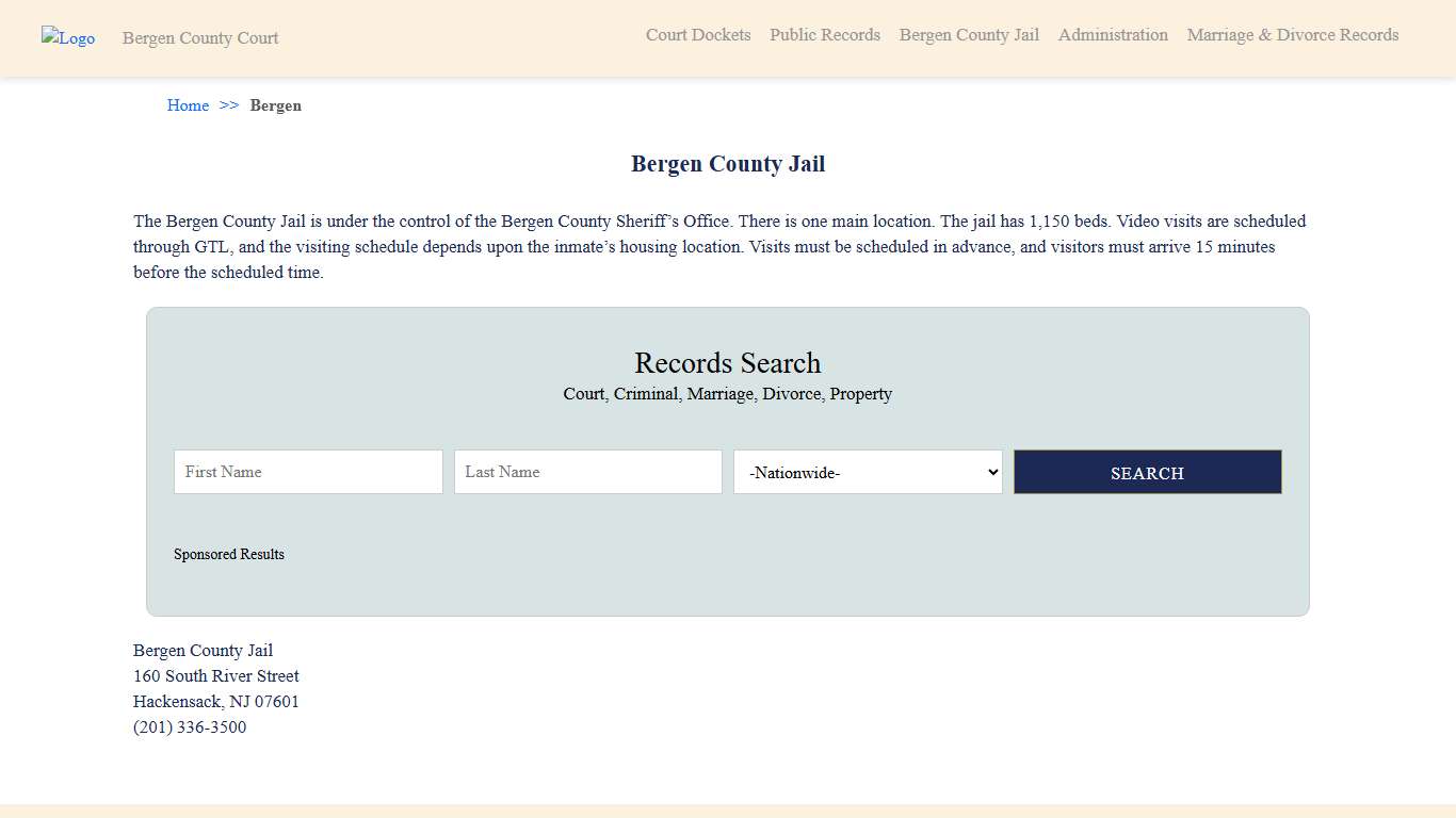 Bergen County Jail Bergen County NJ Records