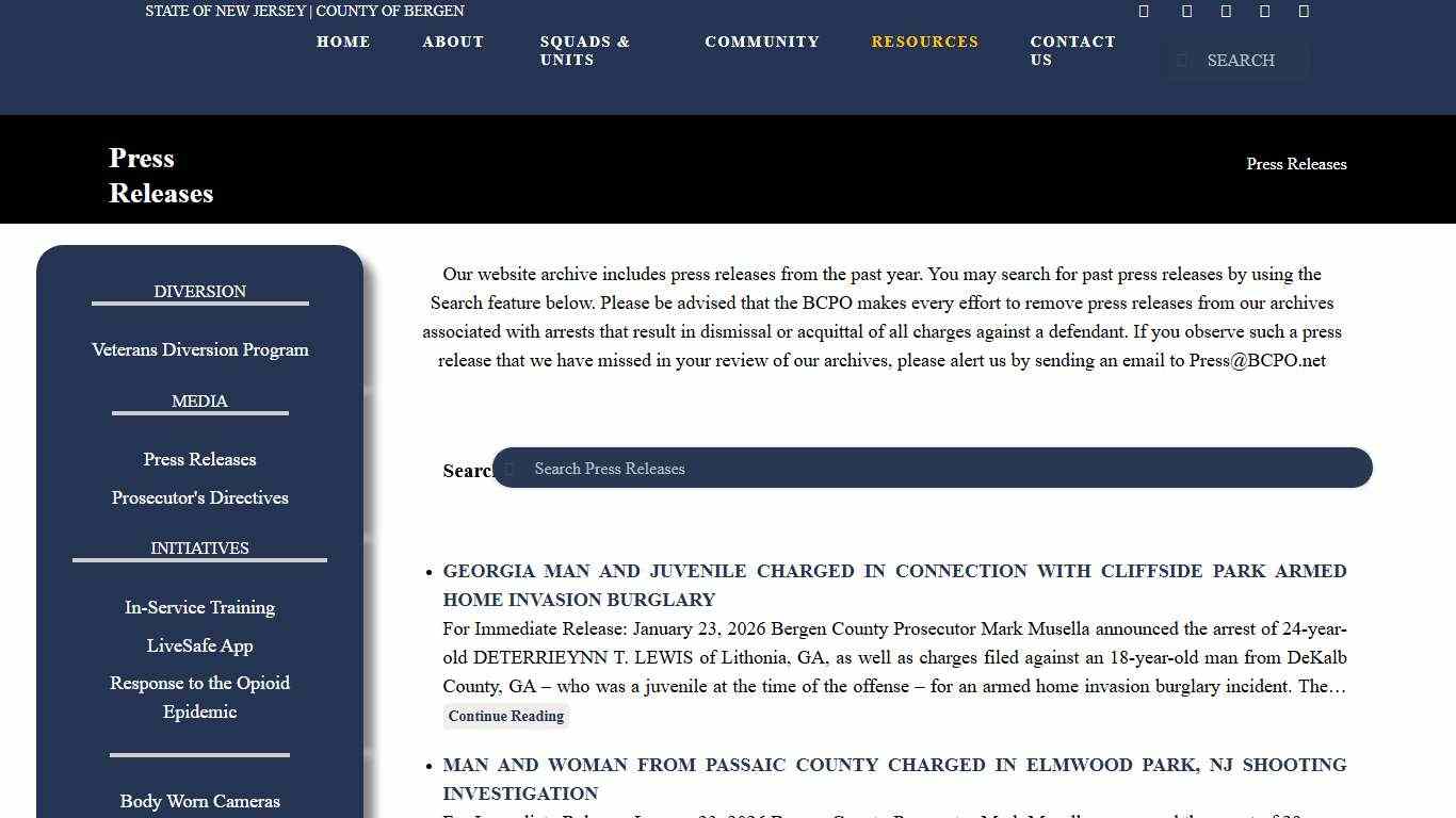Press Releases - Bergen County Prosecutor's Office